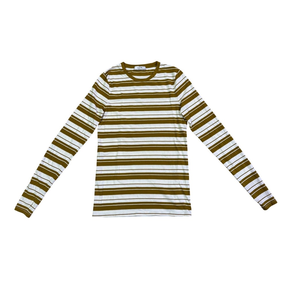 COS‎ Women Mustard Yellow White Striped Long Sleeve